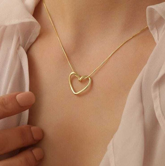 RAIRA Everyday & Office Wear Heart Pendant Necklace Gift for Women & Girl's | 18K Gold Plated, Lightweight & Skin Safe |