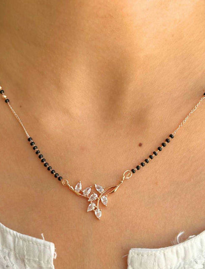 RAIRA “Vanya” Elegant Leaf Motif Mangalsutra Necklace