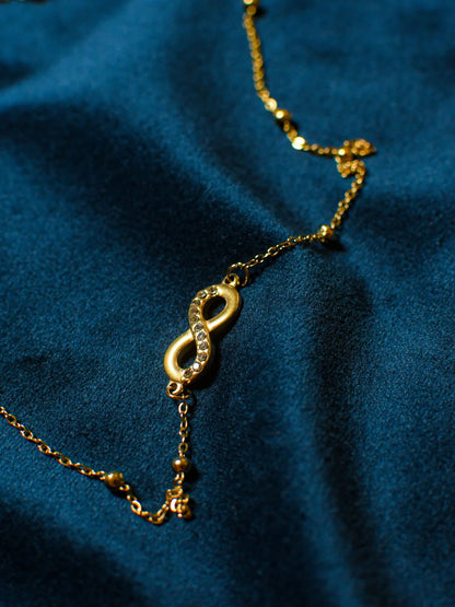 RAIRA Infinity Studded Chain Pandant  – Anti-Tarnish Gold Finish Gift