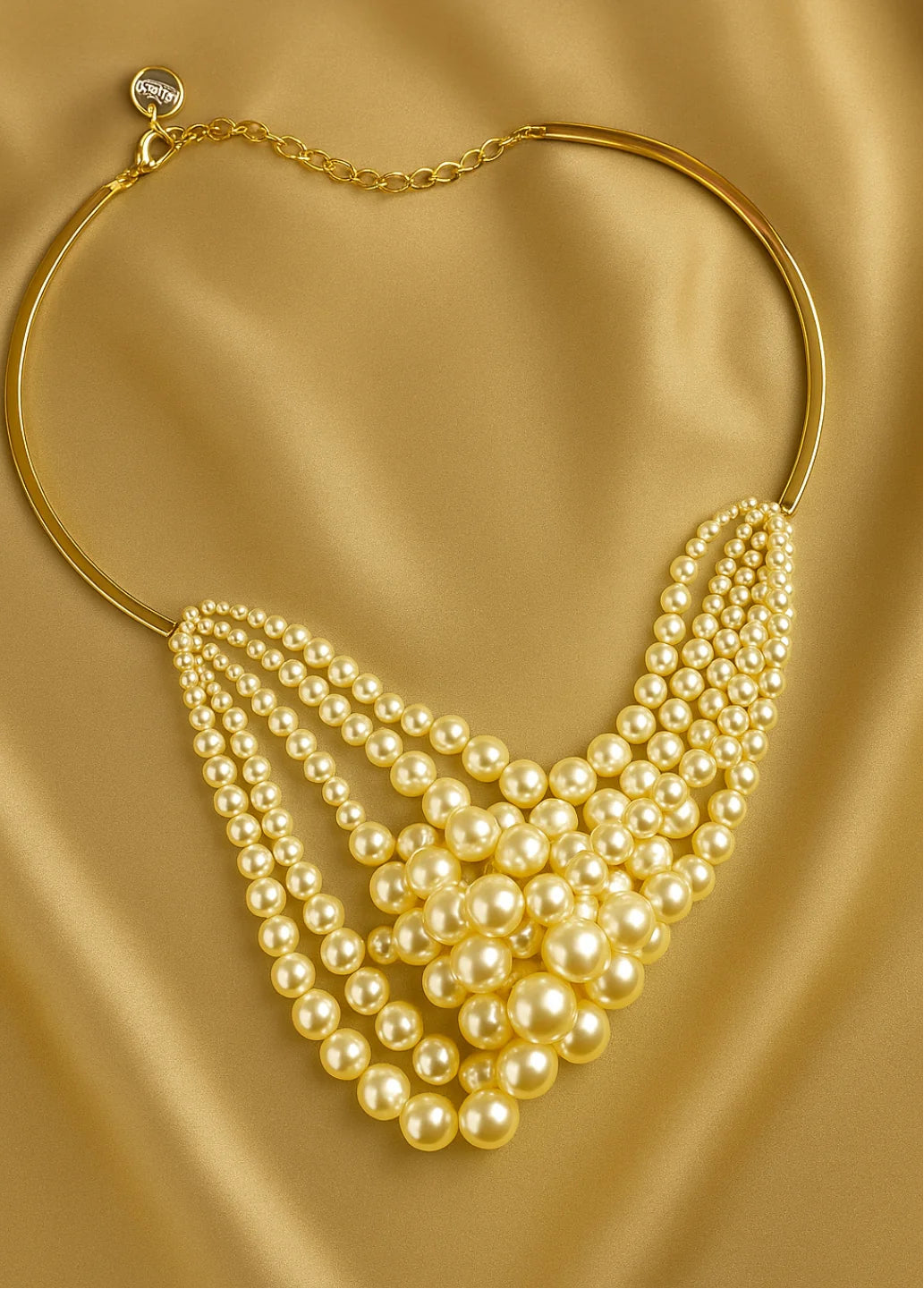 RAIRA Statement Pearl Neckpiece in 18K Gold Plated Stainless Steel