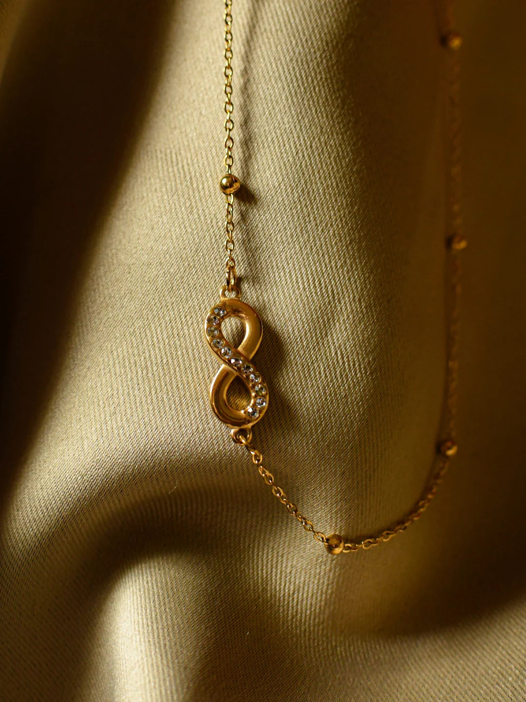 RAIRA Infinity Studded Chain Pandant  – Anti-Tarnish Gold Finish Gift