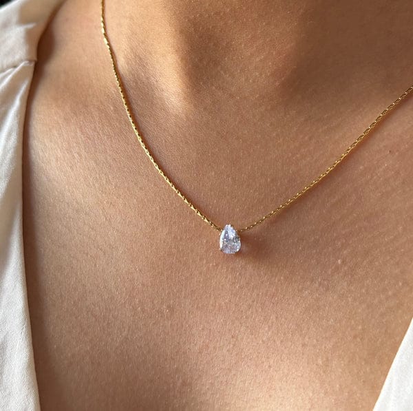 Raira's "Aira" Zircon Teardrop dainty Crystal Necklace Pandant For Women's & Girl's