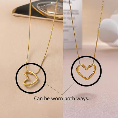 RAIRA Everyday & Office Wear Heart Pendant Necklace Gift for Women & Girl's | 18K Gold Plated, Lightweight & Skin Safe |
