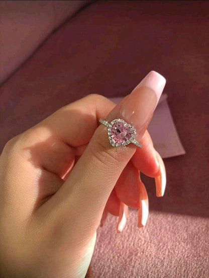 Raira Pink Heart Solitaire Ring – Symbol of Love