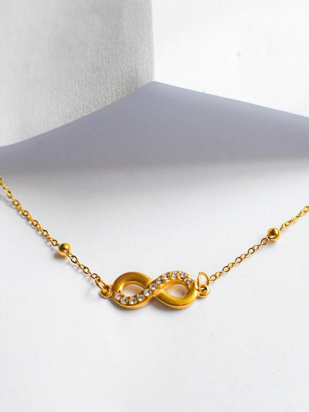 RAIRA Infinity Studded Chain Pandant  – Anti-Tarnish Gold Finish Gift