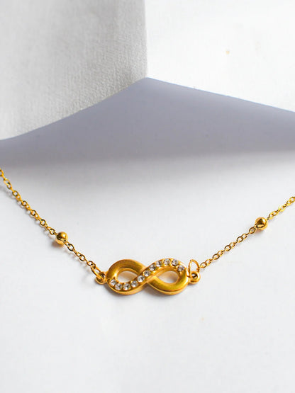 RAIRA Infinity Studded Chain Pandant  – Anti-Tarnish Gold Finish Gift