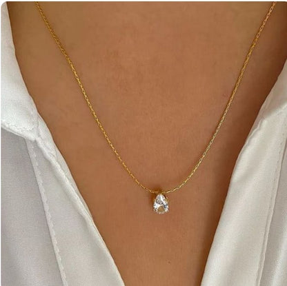 Raira's "Aira" Zircon Teardrop dainty Crystal Necklace Pandant For Women's & Girl's