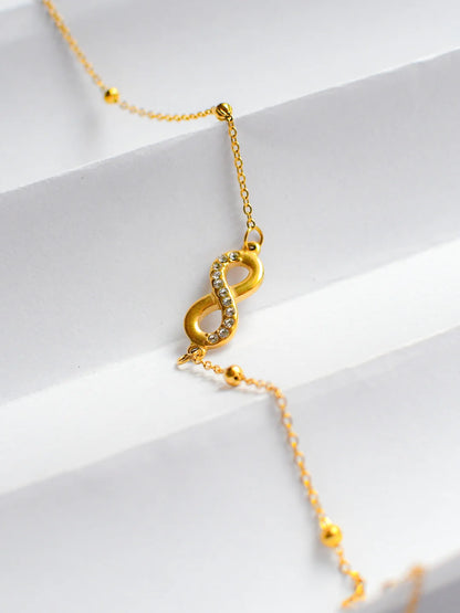 RAIRA Infinity Studded Chain Pandant  – Anti-Tarnish Gold Finish Gift