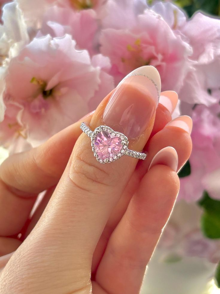 Raira Pink Heart Solitaire Ring – Symbol of Love