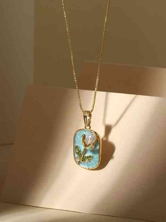 RAIRA Lilybud Pearl ,Blooming Pearl Pendant Necklace For Women's & Girl's