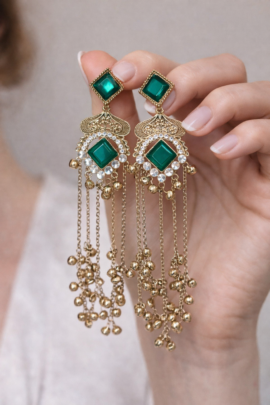 Golden Kashmiri Jhumka Earring