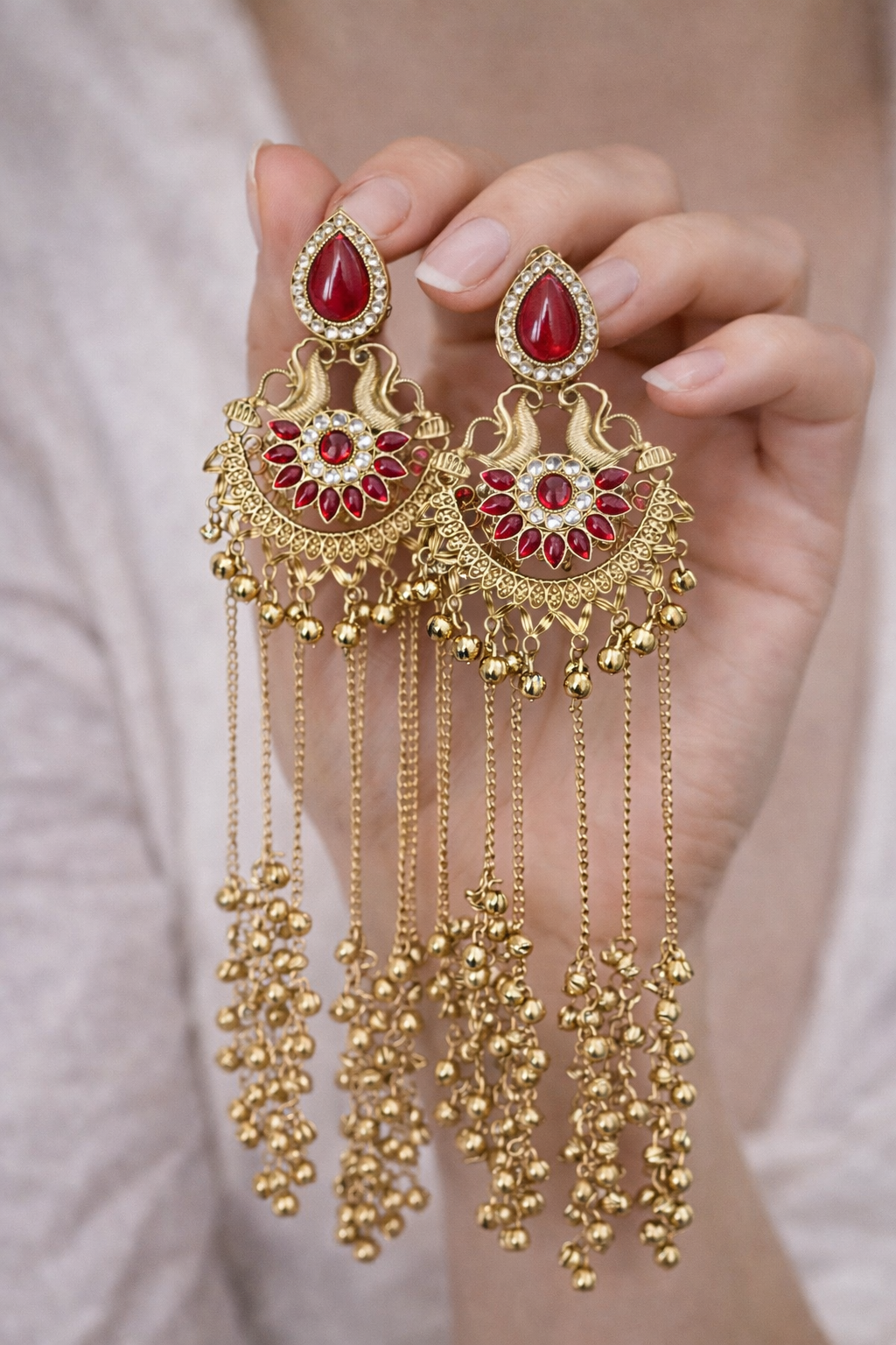 Golden Kashmiri jhumka