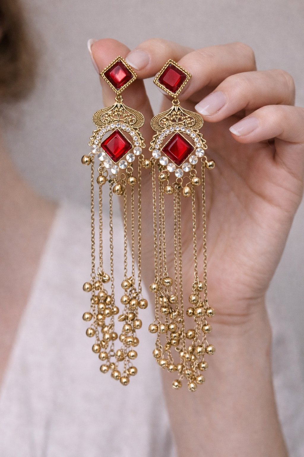 Golden Kashmiri Jhumka Earring