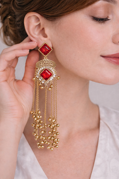 Golden Kashmiri Jhumka Earring