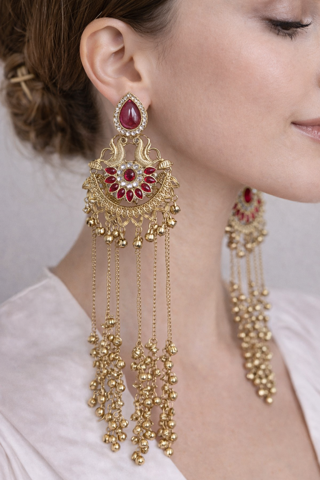 Golden Kashmiri jhumka