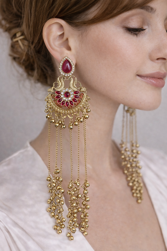 Golden Kashmiri jhumka