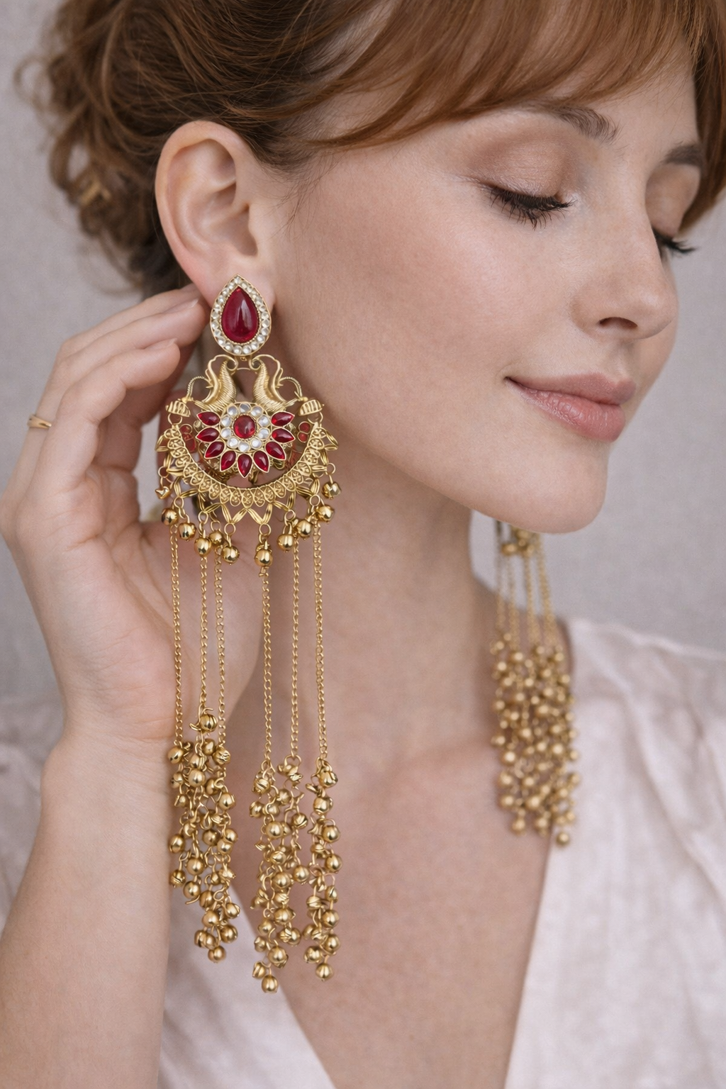 Golden Kashmiri jhumka