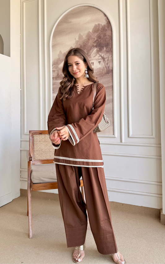  Coffee Brown Farshi Salwar Set 