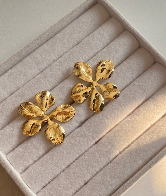RAIRA Flower Gold Plated Anti Tarnish Stud Earrings For Women's & Girl's
