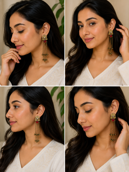 Gold  Dangler kashmiri Earrings