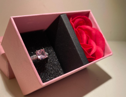 RAIRA Pink Blind Date Bling Solitaire Ring For women's & Girls