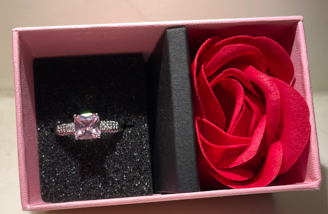 RAIRA Pink Blind Date Bling Solitaire Ring For women's & Girls