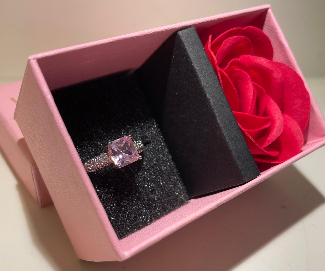 RAIRA Pink Blind Date Bling Solitaire Ring For women's & Girls