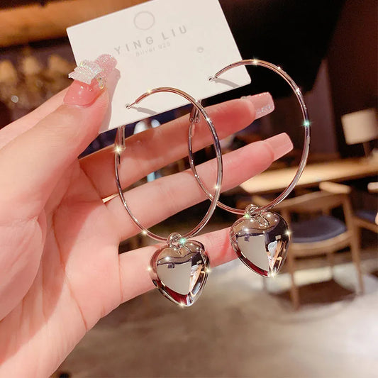 RAIRA Elegant Luxurious Queen Heart Shape Alloy Silver Plated Plating Drop Earrings For Women & Girl’s