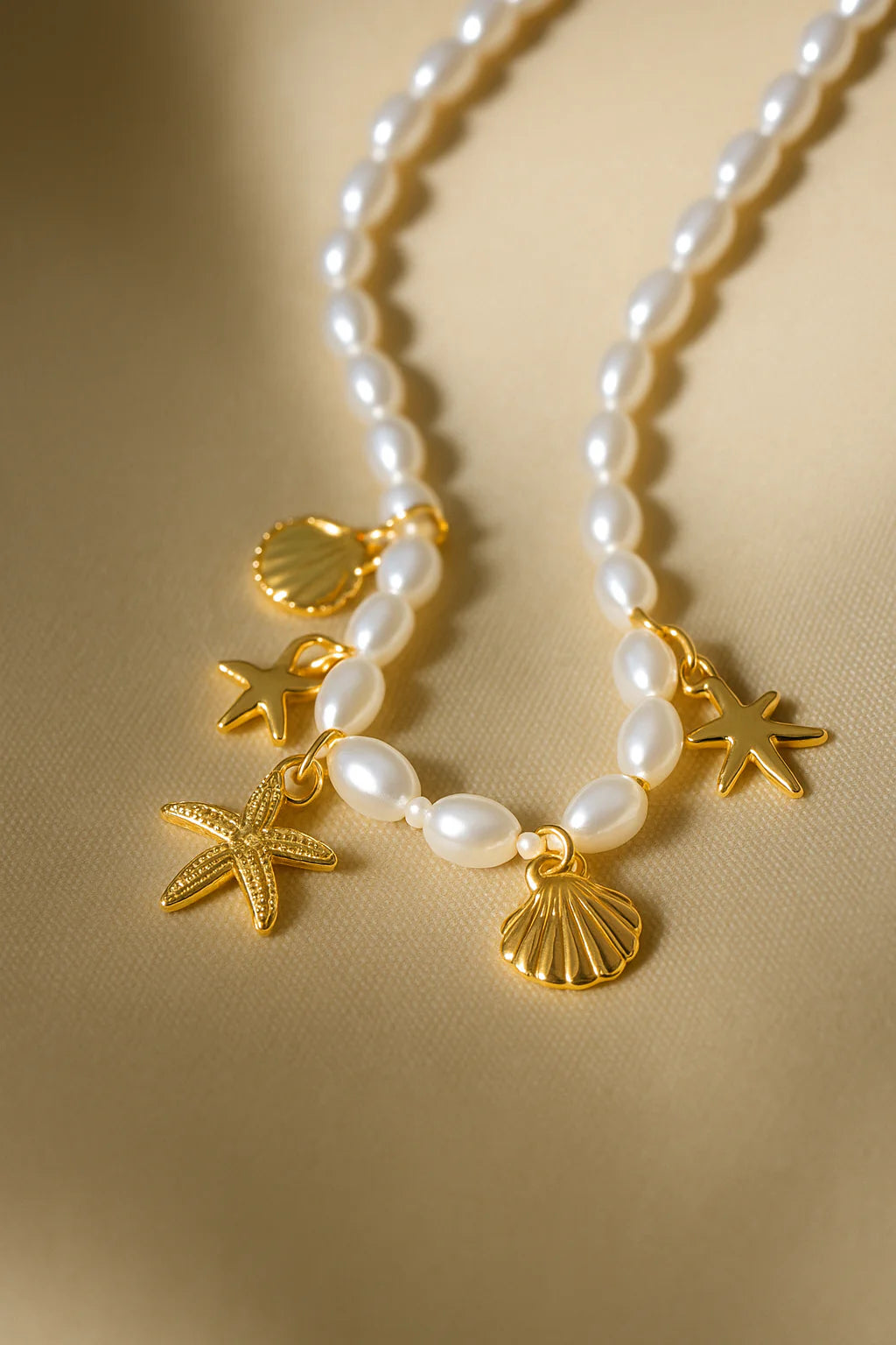 RAIRA Beach-Inspired Gold Pearl Choker – Single Layer Neclace Gift For Women & Girl's