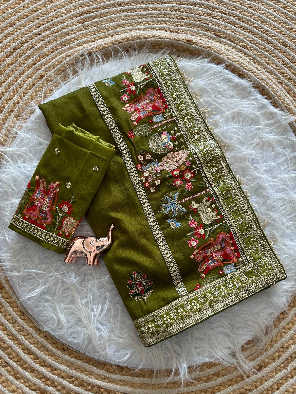 Karwa Chauth Special Green Saree