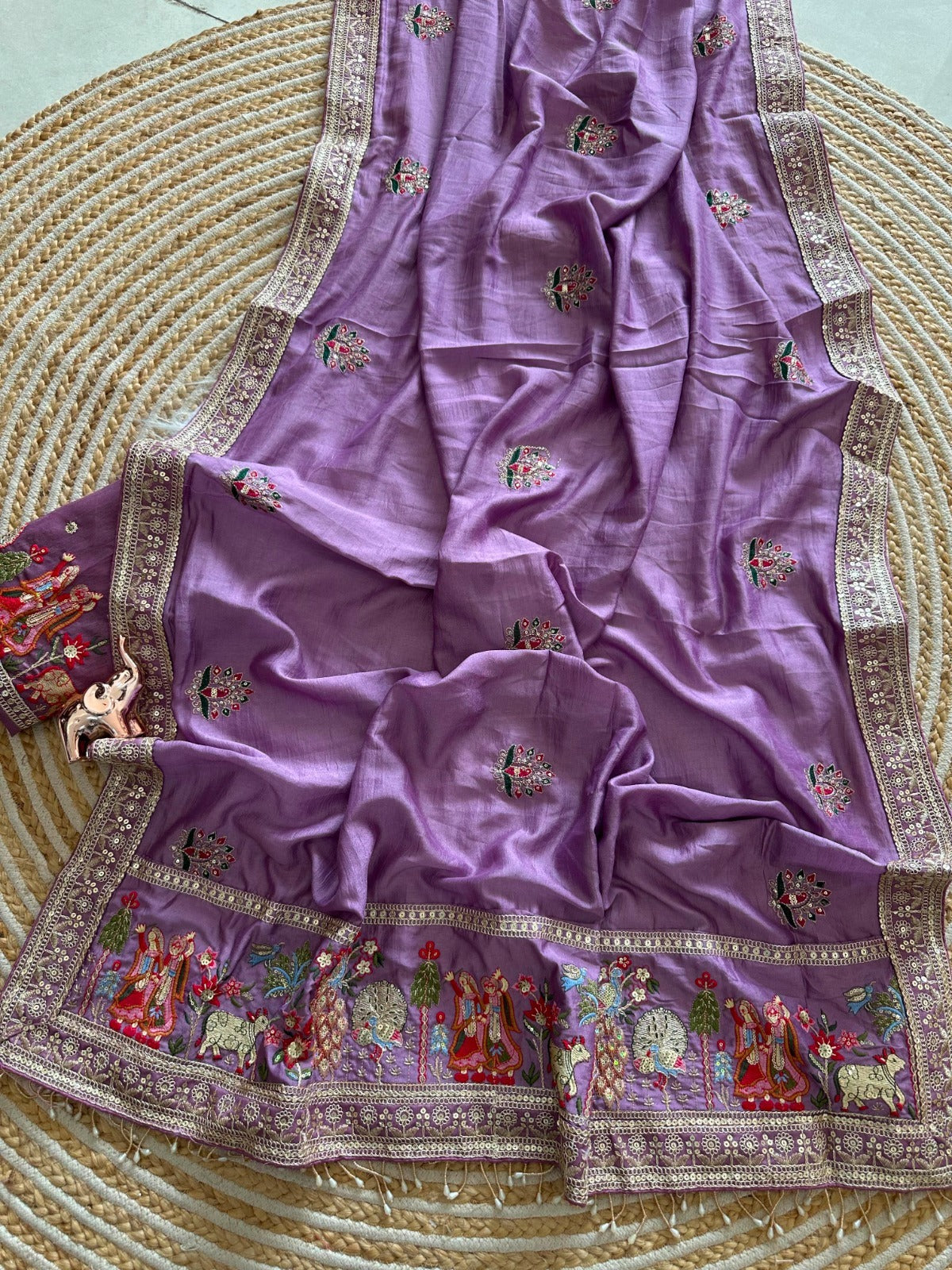 Karwa Chauth Special Lavender Designer Saree