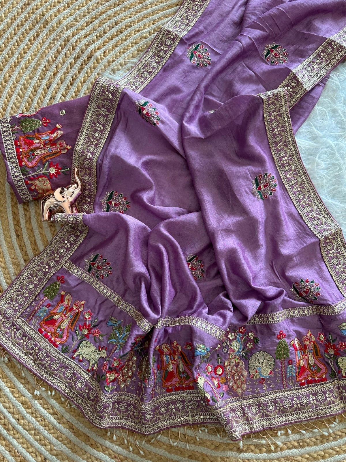 Karwa Chauth Special Levender Designer Saree