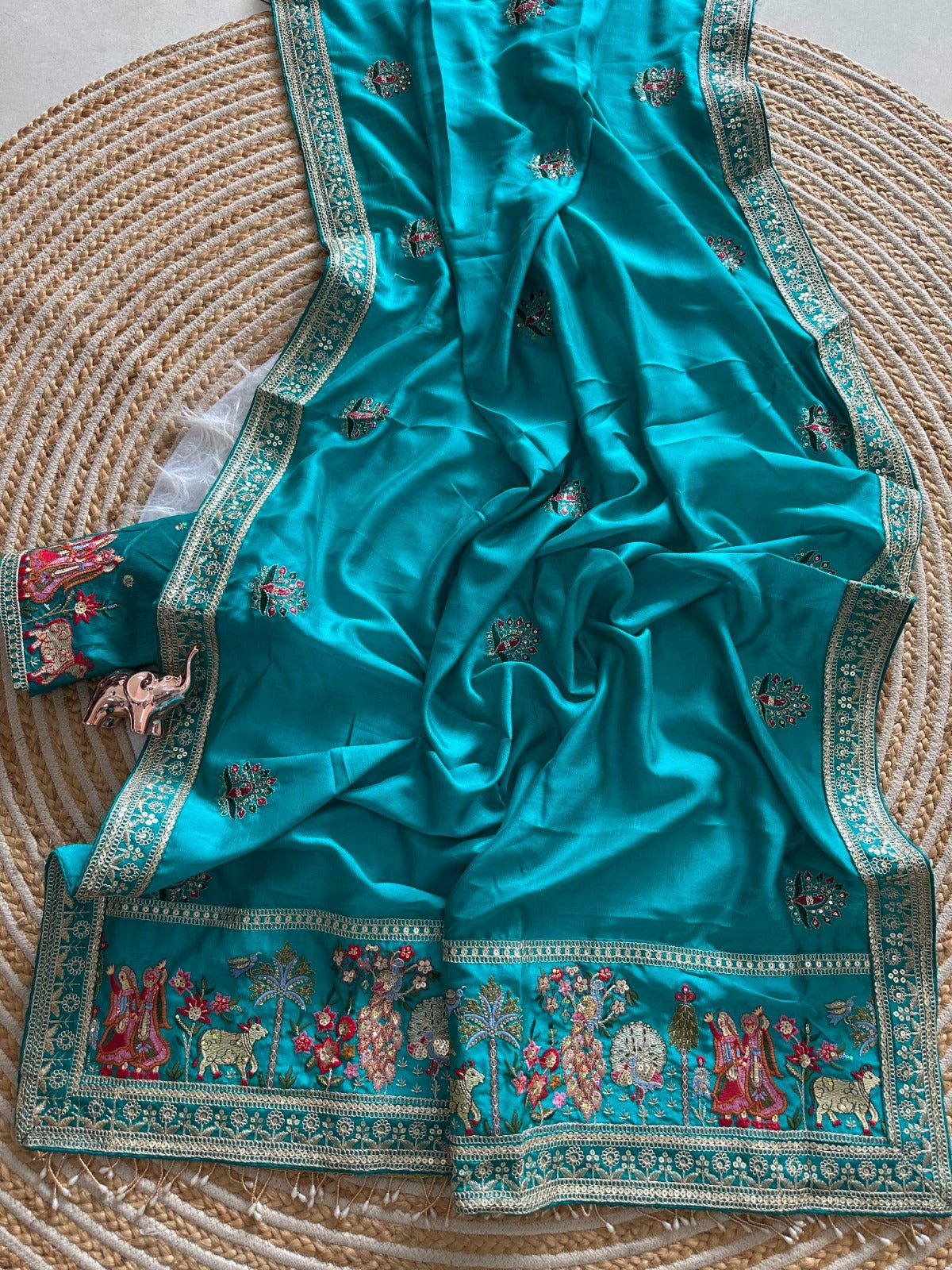 Karwa Chauth Special Navy Blue Designer Saree