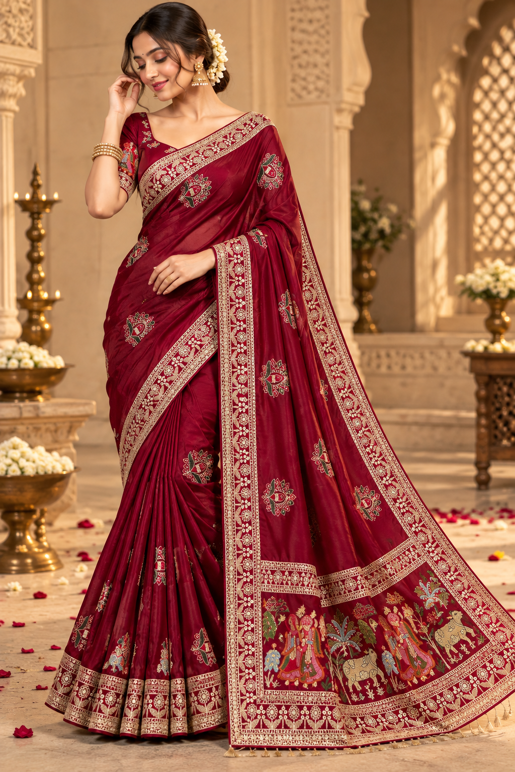 Karwa Chauth Special Red Designer Saree