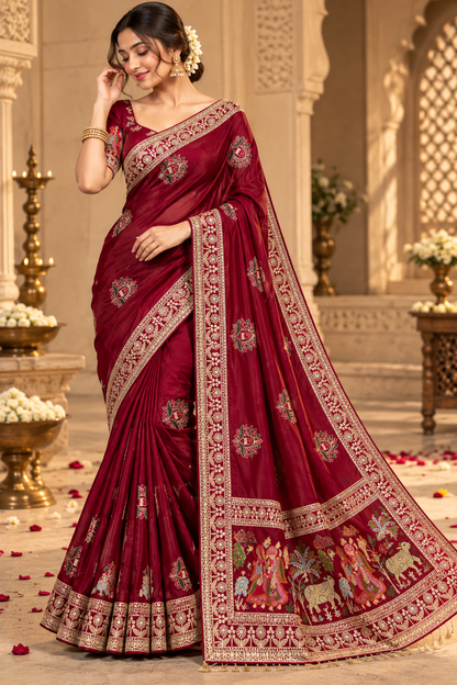 Karwa Chauth Special Red Designer Saree