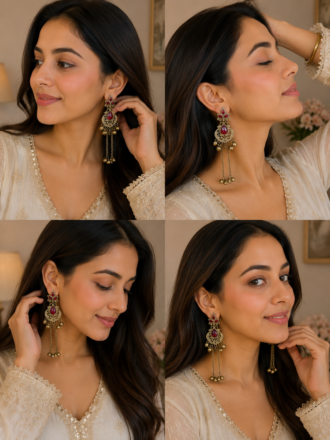 Kashmiri Long Drop Earrings