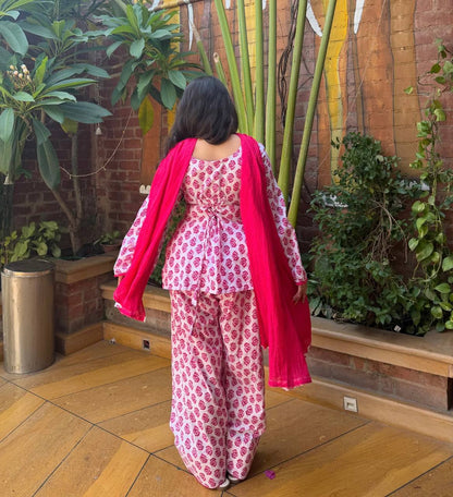  Pink Floral Farshi Salwar Set