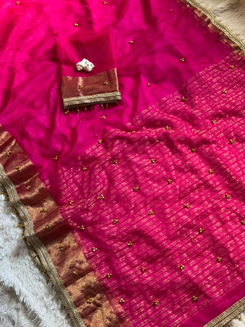 Pink Gungroo Saree