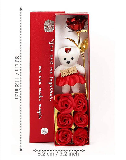 Valentine Gift Box Set ( Teddy and Rose )