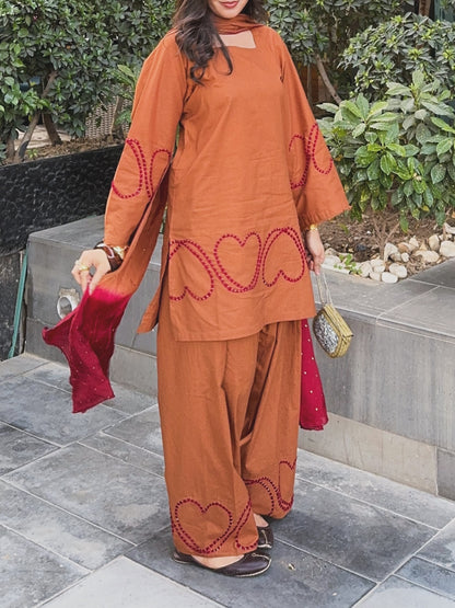 Heart embroidery salwar suit , n Farshi suit salwar, Viral  Farshi Set