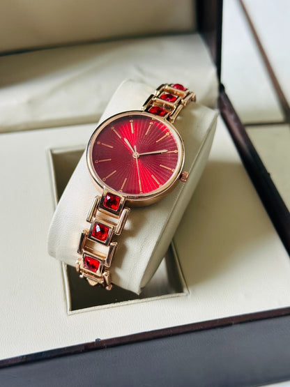 RAIRA Scarlet Radiance Red Luxury Watch For Women & Girl's