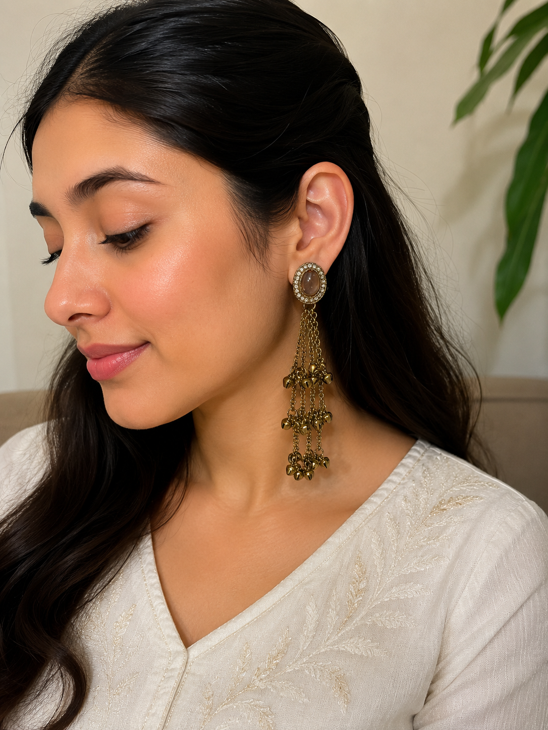 Three Layer Chain Bell Earrings
