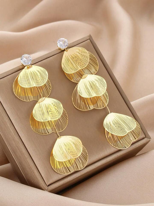 RAIRA Golden Petal Statement Earrings ✨