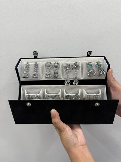 RAIRA 16 Royal Silver Jhumka Earring's with Premium Gift Boxing