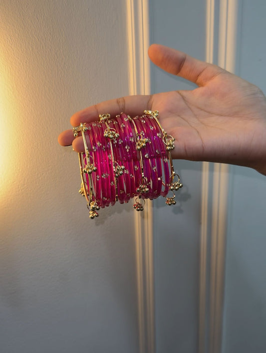 12 Bangles Set With Ghungroo Bangles