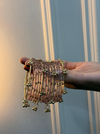 12 Bangles Set With Ghungroo Bangles
