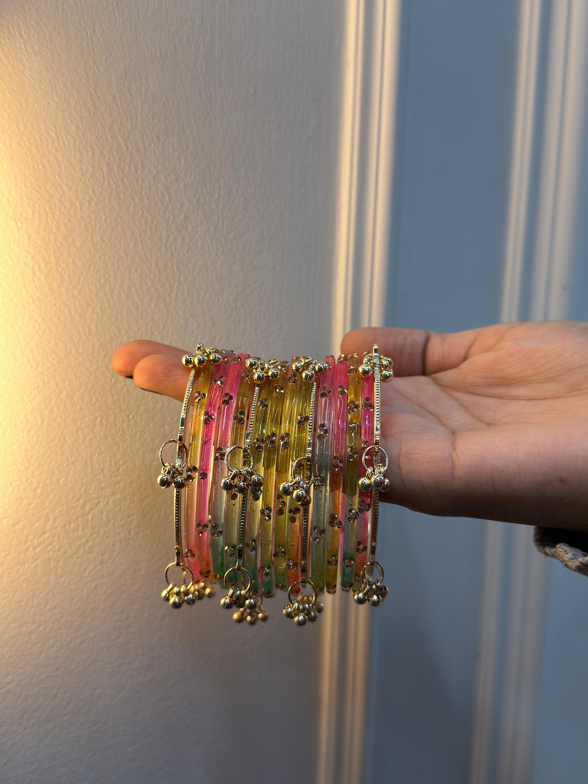 12 Bangles Set With Ghungroo Bangles