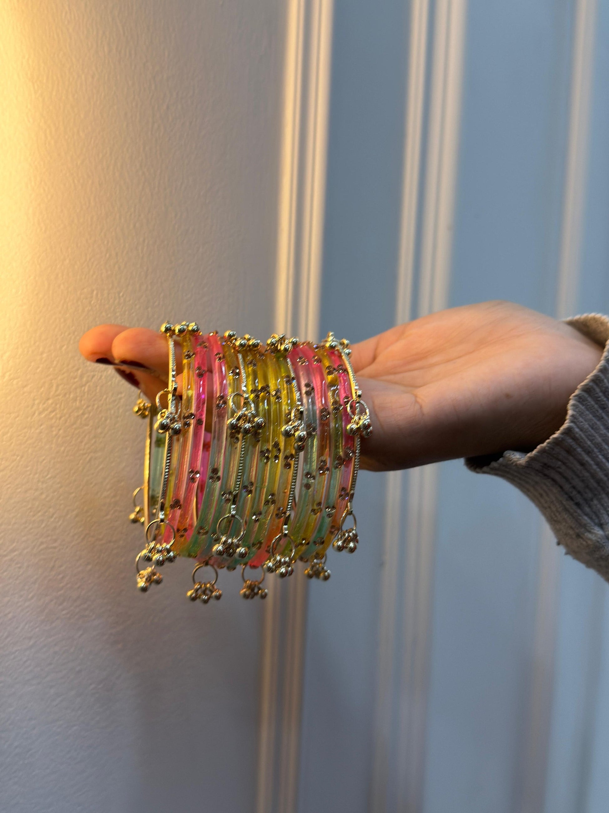 12 Bangles Set With Ghungroo Bangles