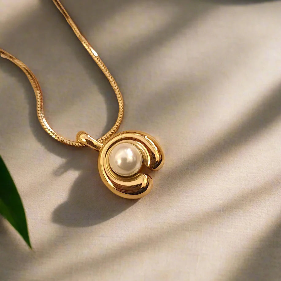 Raira Elegant Pearl Pendant Necklace – Gold-Plated Charm for Timeless Grace