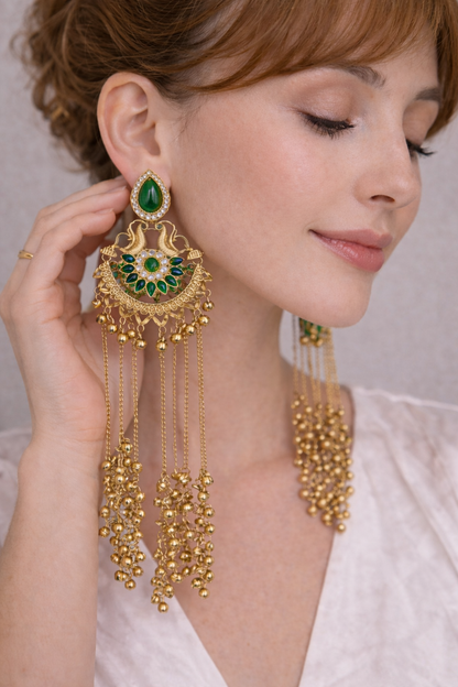 Golden Kashmiri jhumka